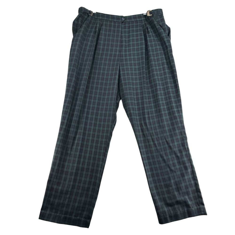 Counterparts Watch Tartan Pleated Adjustable Waist Trousers Women 18T 90's VTG